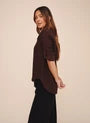 Split Back Button Down-Dark Chestnut