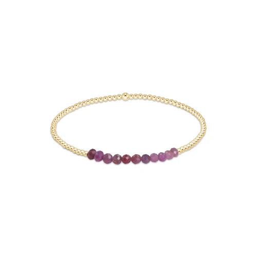 Gold Bliss 2mm Bead Ruby Bracelet-EN