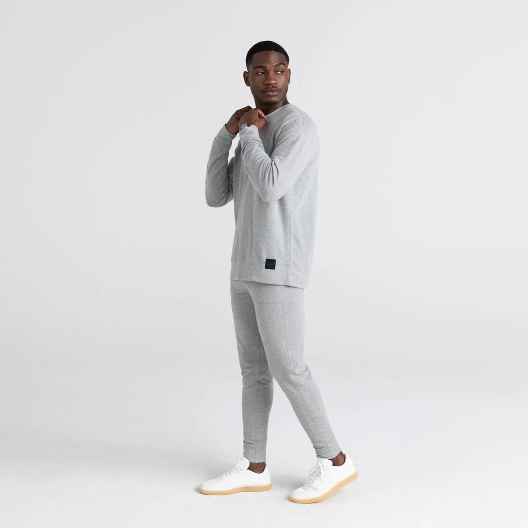 SAXX 3SIX FIVE LONG SLEEVE CREW - ASH GREY HEATHER