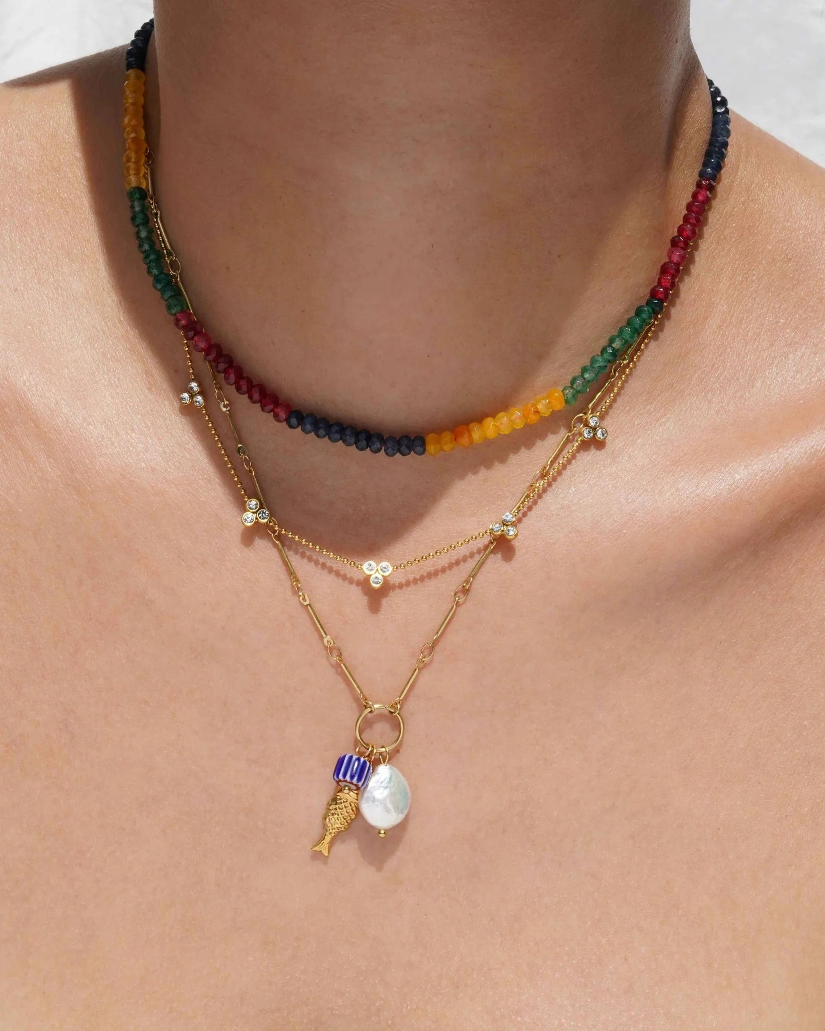 Trikala Gold Cluster Necklace