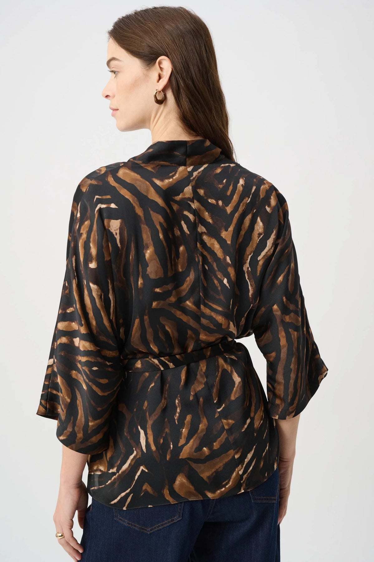 Satin Belted Tunic-Animal