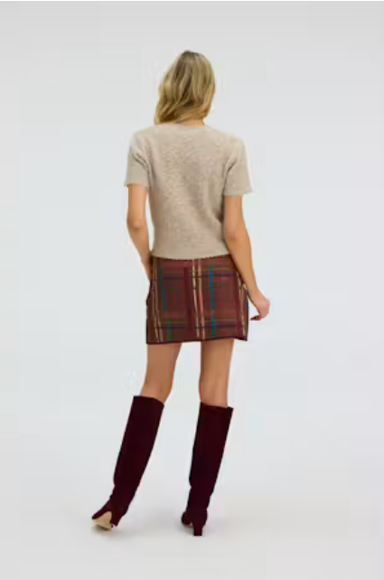 Wilder Mini Skirt-Brown Plaid