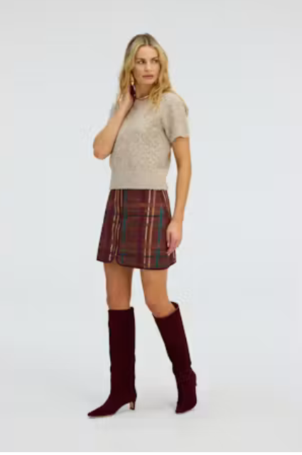 Wilder Mini Skirt-Brown Plaid