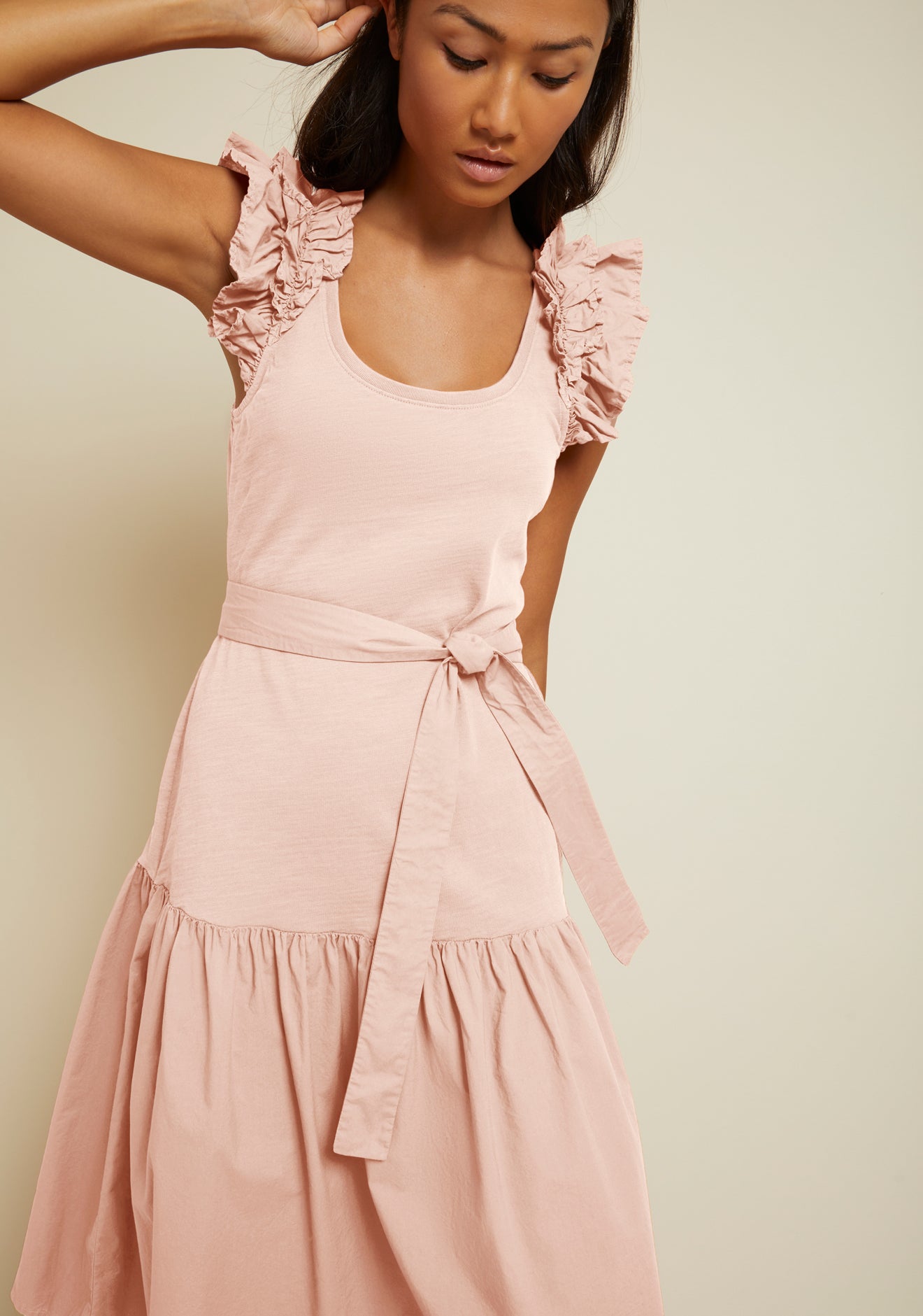 Everleigh Frilly Dress-Light Pink