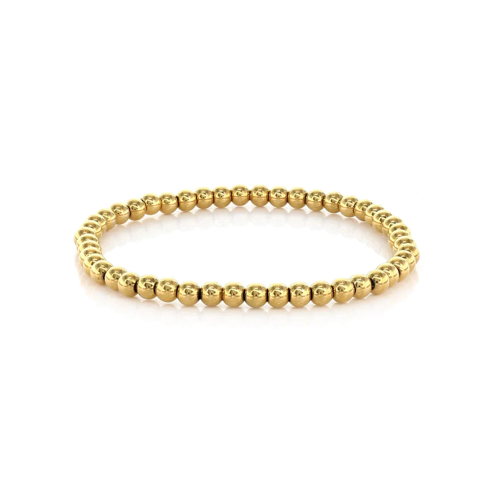 Bracelet 4mm plain (gold or hematite beads)