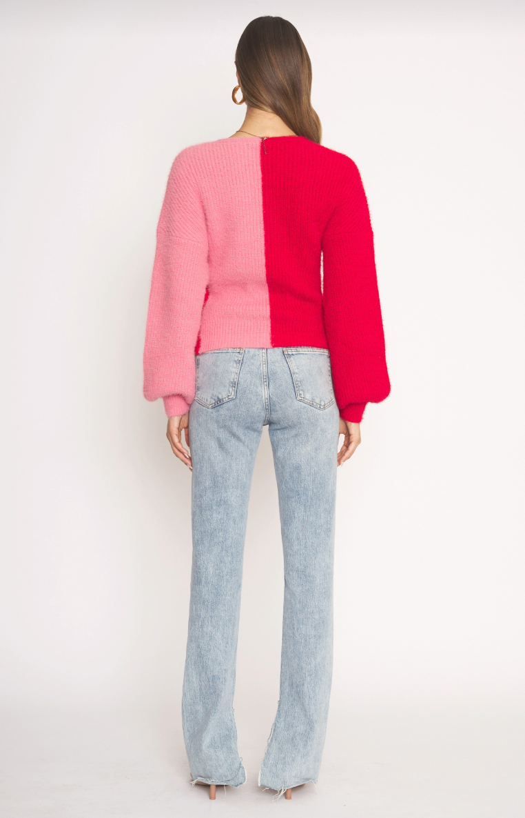 Alix Sweater-Pink & Red